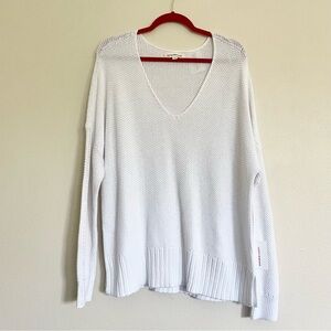 Lucky Brand White V-Neck Sweater